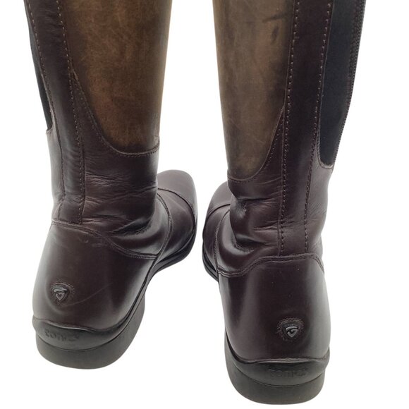 TONICS Jupiter Riding Boots 9.5 Equestrian Smooth Brown Leather Zip Up 41/47/37 - Picture 6 of 10